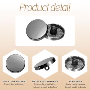 uxcell 5個入り 金属製丸ボタン 18m...の詳細画像4