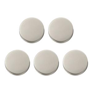 uxcell 金属製丸ボタン 5個入り 10mm 亜鉛合金シャンク フラット裁縫工芸 交換用ボタン 衣類装飾 DIYアクセサリー つや消しシルバー