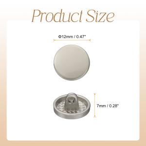 uxcell 5個入り 金属製丸ボタン 12m...の詳細画像2