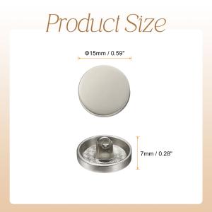 uxcell 5個入り 金属製丸ボタン 15m...の詳細画像2
