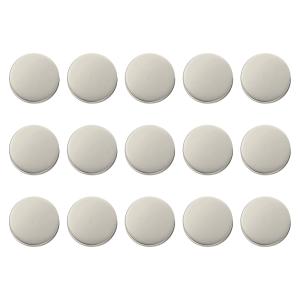 uxcell 15個入り 金属製丸ボタン 15mm 亜鉛合金シャンク フラット裁縫工芸 交換用ボタン 衣類装飾 DIYアクセサリー つや消しシルバー