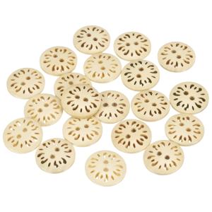 uxcell 20個 2穴 花型 手作り木製 ボタン 18mm 衣類装飾 DIY アクセサリー 木の色