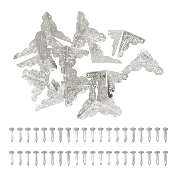 PATIKIL 1x1" 金属ブックコーナープロテクター ヴィンテージアイアントライ アングル装飾 ...