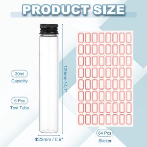 PATIKIL 30ml 試験管 6本セット ...の詳細画像2