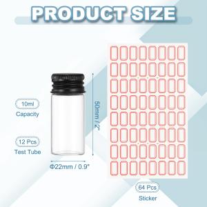 PATIKIL 10ml 試験管 12本セット...の詳細画像2