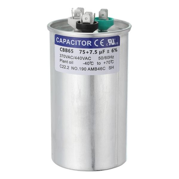 PATIKIL CBB65コンデンサ、75+7.5uF 370-440 VAC 50/60Hz アル...