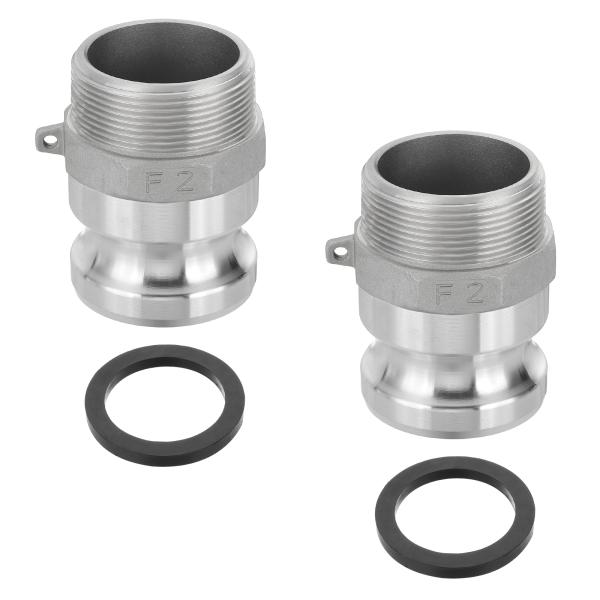 PATIKIL 2" アルミニウムカムアンドグルーブフィッティング2個 パートF ダストプラグ メス...