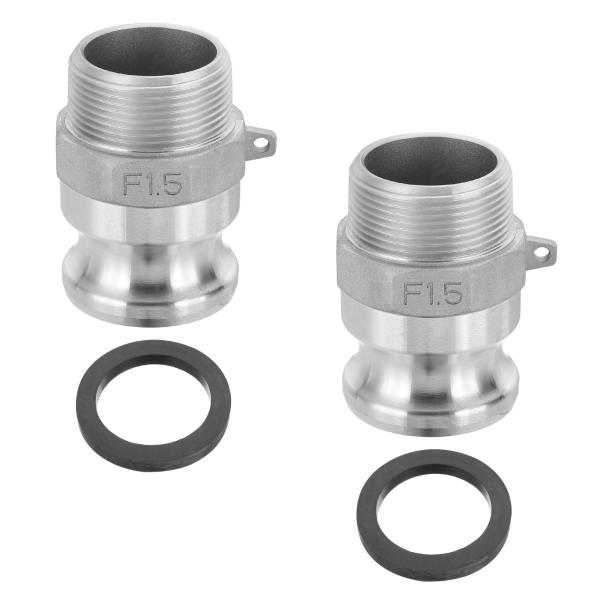 PATIKIL 1.5" アルミニウムカムアンドグルーブフィッティング2個 パートF ダストプラグ ...