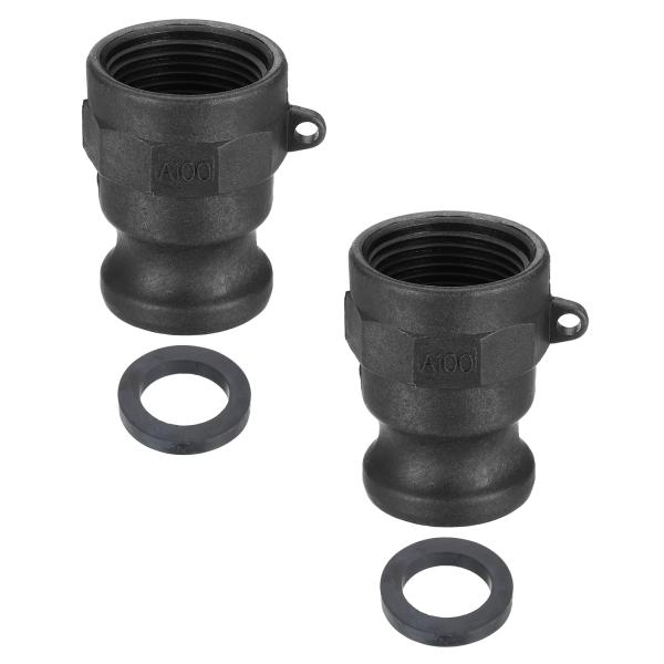 PATIKIL 1" アルミニウムカムアンドグルーブフィッティング2個 パートA ダストプラグ メス...