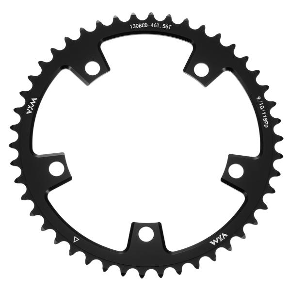 uxcell 130BCD ビーク チェーンリング 46T ラウンド ナロー ワイド シングル アル...