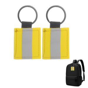 CAPASTEC 反射 キーホルダー リフレクター ストラップホルダー 交通安全 キーリング 反射板 事故防止 2個入り 黄 連結リング付き