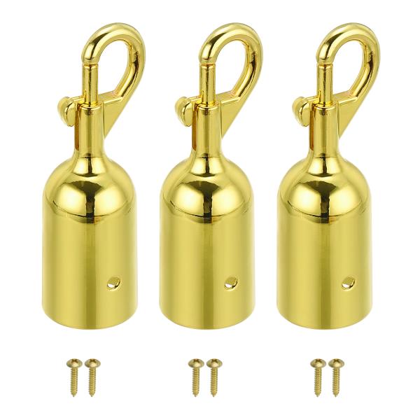 PATIKIL 1.2"x3.7" スタンチョンロープエンドストッパー 3パックコードエンドキャップ...