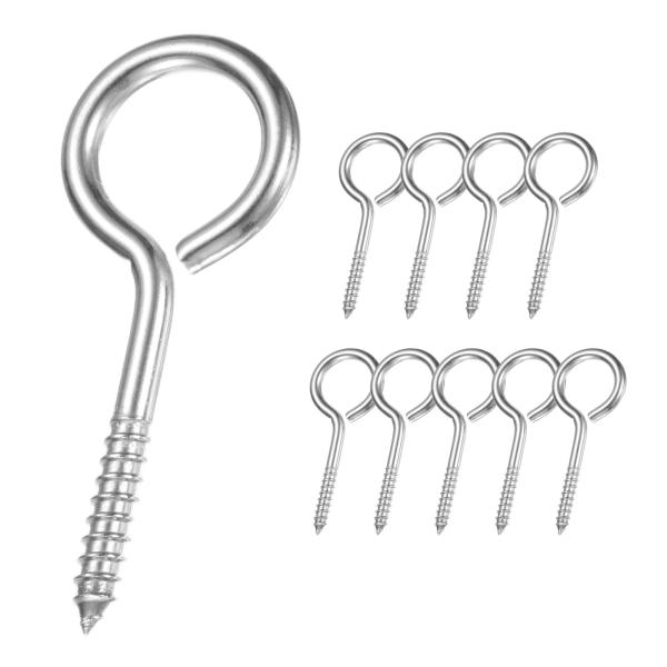 M METERXITY 10個入りアイフックネジ M5 2.6インチ304ステンレス鋼製ヘビー自己攻...