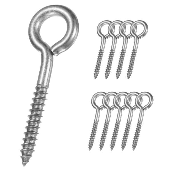 M METERXITY 10個入りアイフックネジ M7 3.2インチ304ステンレス鋼製ヘビー自己攻...