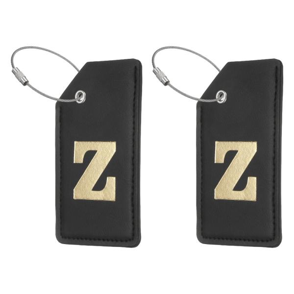 PATIKIL 初期荷札 2個 PUレザーレタースーツケースタグ スチールループ付き 旅行用バッグ ...