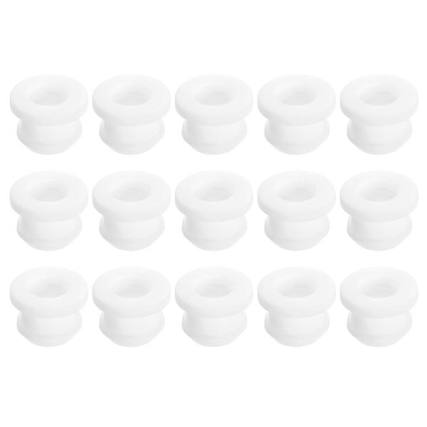 uxcell 15個セット ゴムグロメット 穴径10mm 内径7mm トップハット型 ホワイト シリ...