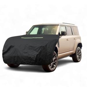X AUTOHAUX SUV/オフロード車用 Lサイズ フロントカバー ボンネットカバー 防風ロープ付き ブラック 長さ220cm