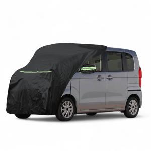 X AUTOHAUX フロントカバー ボンネットカバー 軽自動車 防風ロープ付き ブラック 長さ297cm