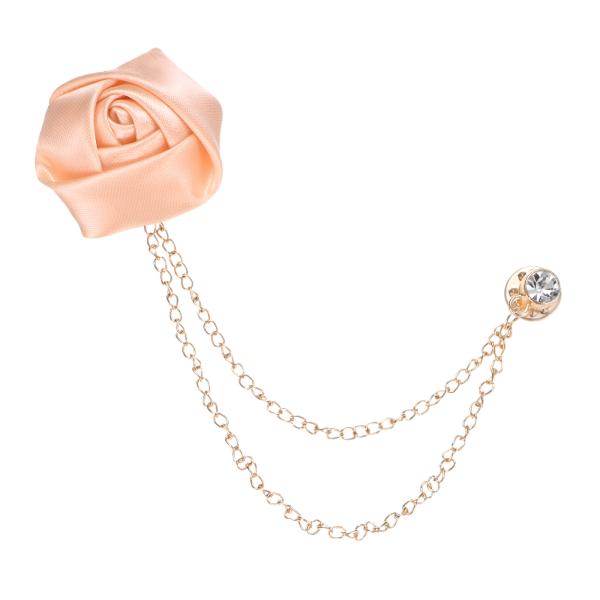 M METERXITY 1パックのローズフラワーブローチピン メンズスーツ用 クロスハンドメイドフラ...