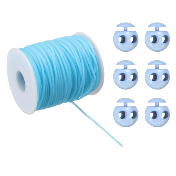 uxcell 合成 ゴム コード キット 50m 長さ ストッパー 付き チューブ 編み バーバー ...