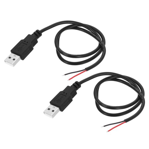 PATIKIL マイクロ USBメスから2ピン裸線24AW G 50cm/20インチ長、2個5V 3...