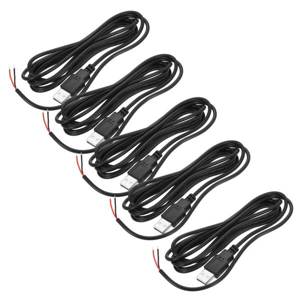 PATIKIL マイクロUSBメスから2ピン裸線24AW G 200cm/79インチ長、5個5V 3...