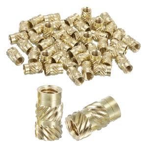 uxcell ねじ 山 ナット 60個 セット M4 x 10mm 長さ x 5.5mm 外径 3D プリント 用 真ちゅう ナット メネジ インサー