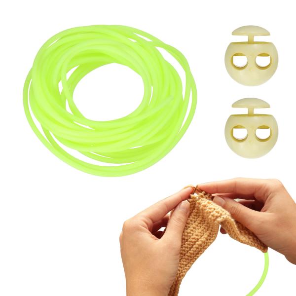 uxcell 1セット 編み目止めキット 8mm×3.3ヤード PVC製編みコード 2穴プラスチック...