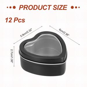 uxcell ハート型キャンドル用ブリキ缶(透...の詳細画像2
