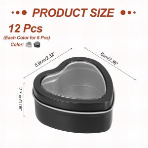 uxcell ハート型キャンドル用ブリキ缶(透...の詳細画像2