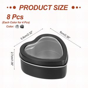 uxcell ハート型キャンドル缶(透明窓付き...の詳細画像2