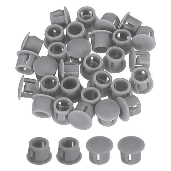 uxcell ダークグレー穴キャップ 100個 5/16" プラスチックプラグ 丸穴用 フラッシュタ...
