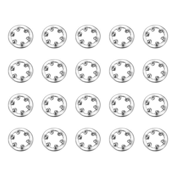 uxcell 100Pcs 4# 内歯 座金 304 ステンレス鋼 マルチトゥース スター ワッシャ...