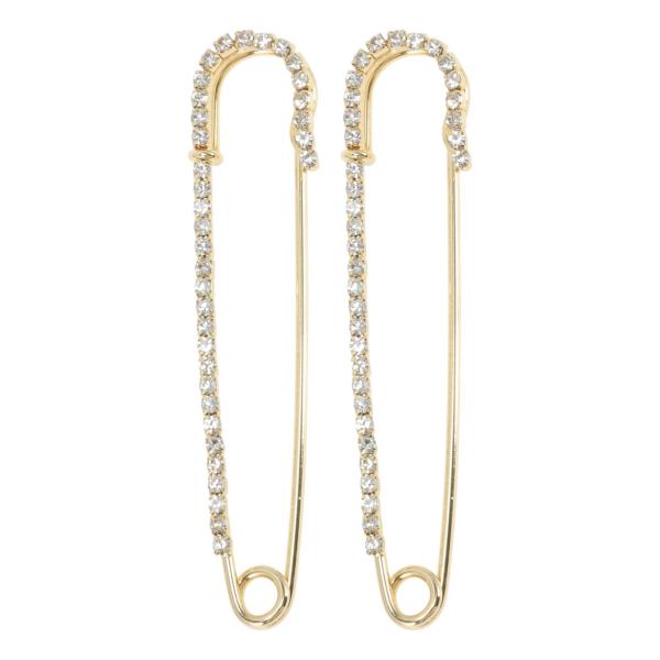 CAPASTEC ラインストーンセーフティピン ウエスト調整クリップ ケインデザインブローチピン 女...