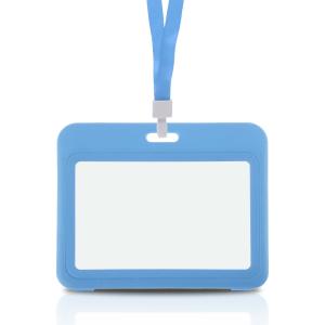 GLIDESMOOTH 名札ホルダー IDカードホルダー 首掛け ネームプレート ネームホルダー 社員証 名札 メンズ レディース 仕事用 1個 水色
