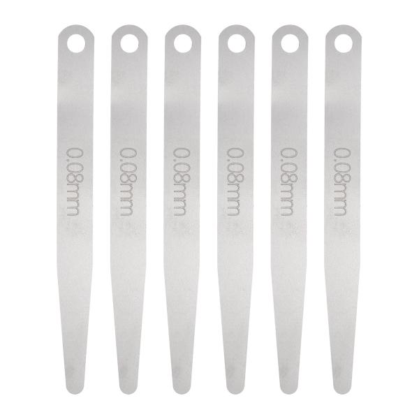 uxcell 6枚セット メートル規格 厚みゲージ 0.08mm 単刃オーバル型 厚みゲージ 304...