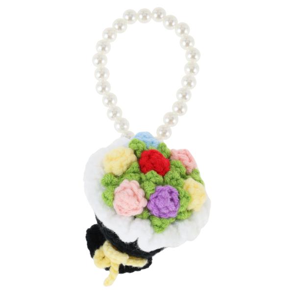 CAPASTEC キーチェーン 毛糸キーチェーン 手作り かぎ針編み 花束 フラワー ローズ 人工真...