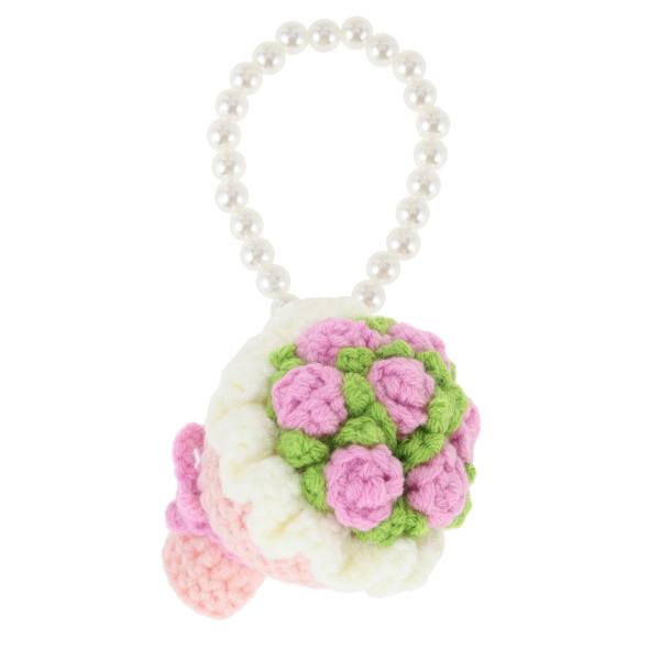 CAPASTEC キーチェーン 毛糸キーチェーン 手作り かぎ針編み 花束 フラワー ローズ 人工真...