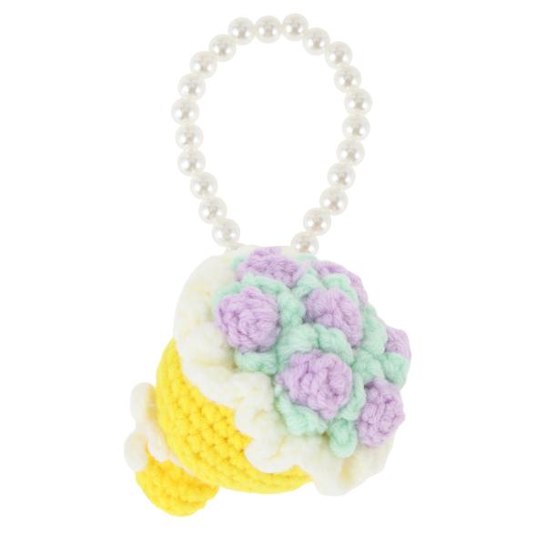 CAPASTEC キーチェーン 毛糸キーチェーン 手作り かぎ針編み 花束 フラワー ローズ 人工真...