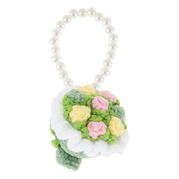 CAPASTEC キーチェーン 毛糸キーチェーン 手作り かぎ針編み 花束 フラワー ローズ 人工真...