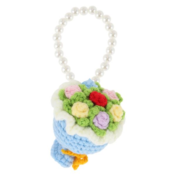 CAPASTEC キーチェーン 毛糸キーチェーン 手作り かぎ針編み 花束 フラワー ローズ 人工真...