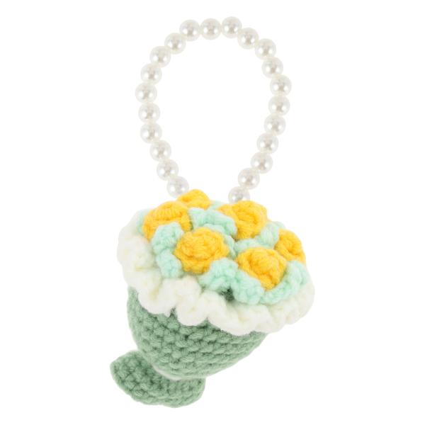 CAPASTEC キーチェーン 毛糸キーチェーン 手作り かぎ針編み 花束 フラワー ローズ 人工真...