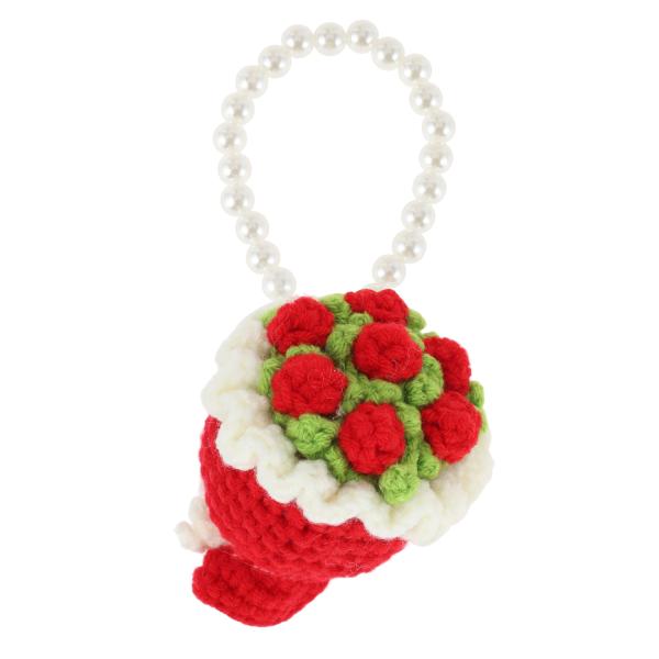 CAPASTEC キーチェーン 毛糸キーチェーン 手作り かぎ針編み 花束 フラワー ローズ 人工真...