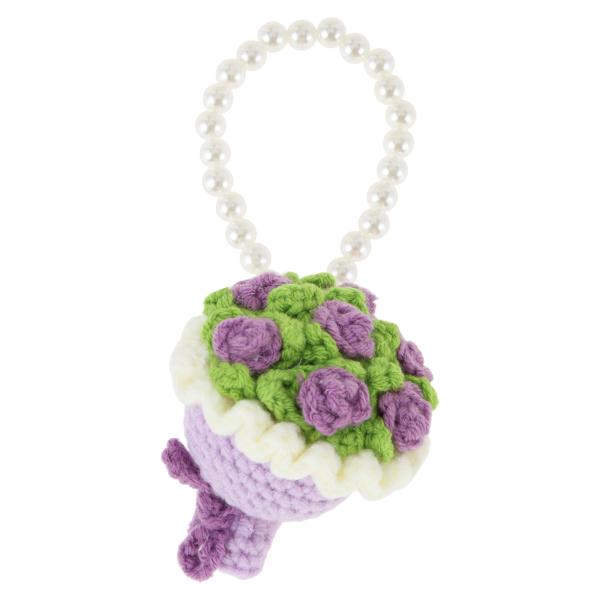 CAPASTEC キーチェーン 毛糸キーチェーン 手作り かぎ針編み 花束 フラワー ローズ 人工真...