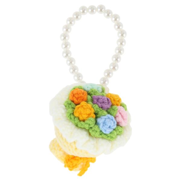 CAPASTEC キーチェーン 毛糸キーチェーン 手作り かぎ針編み 花束 フラワー ローズ 人工真...