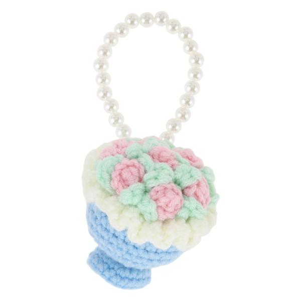 CAPASTEC キーチェーン 毛糸キーチェーン 手作り かぎ針編み 花束 フラワー ローズ 人工真...