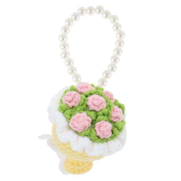 CAPASTEC キーチェーン 毛糸キーチェーン 手作り かぎ針編み 花束 フラワー ローズ 人工真...