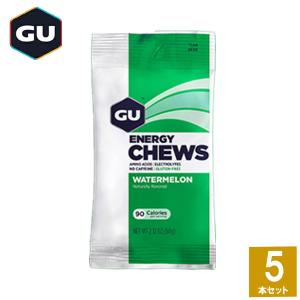 GU Energy グーエナジー ENERGY CHEWS エナジーチュー スイカ 5本 補給食 マラソン トレラン 登山 ランニング 自転車 トレイルランニング エネルギー グミ｜sotoaso-trail