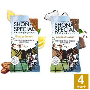 Shonai Special(ショウナイスペシャル) ナチュラルエナジーバー 2味4本セット(ジンジャー×レモン2本、ココナッツカカオ2本) トレラン 行動食  マラソン｜sotoaso-trail