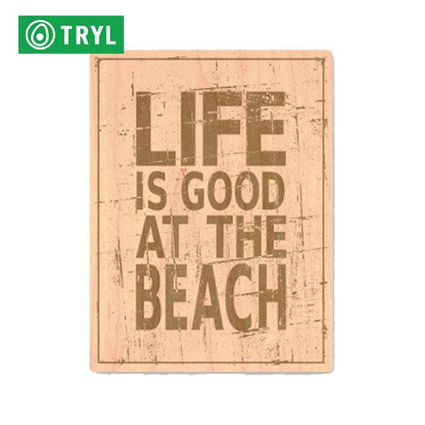 TRYL WOOD STICKER(ウッドステッカー) life is good beach 木材を...